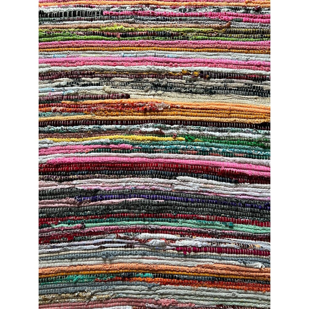 NWT Chindi Rag Rug 3'x5' Boho Farmhouse Rustic Area Accent Throw Rug Multicolor - Picture 4 of 11